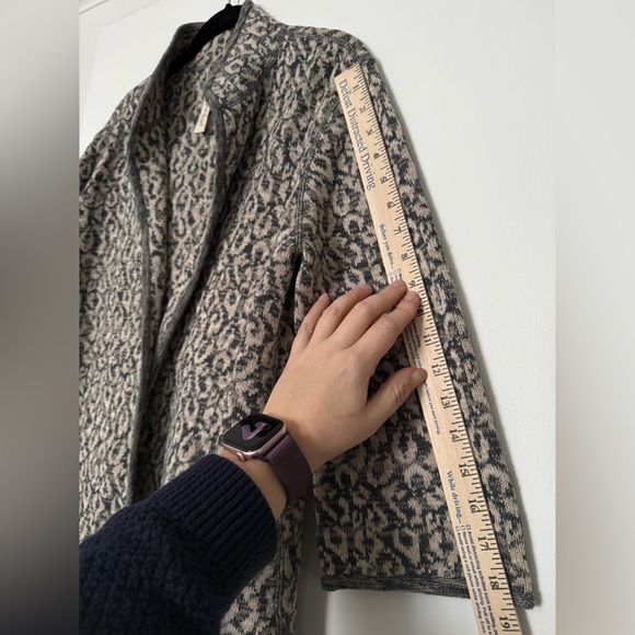 Leopard Print Cardigan Silk Cotton 3/4 Sleeve Wrap Size Small - Picture 7 of 7